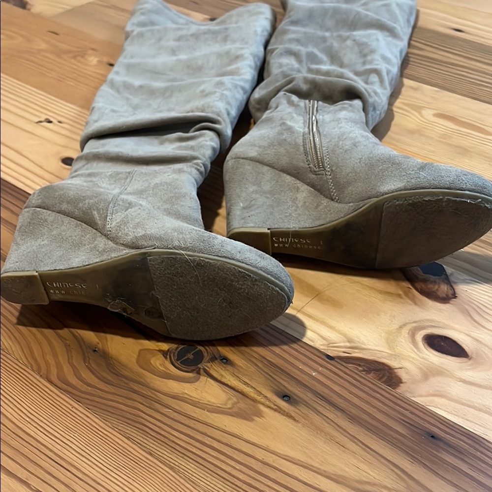Chinese Laundry Brown and Gray Heeled Boots - Picture 3 of 3